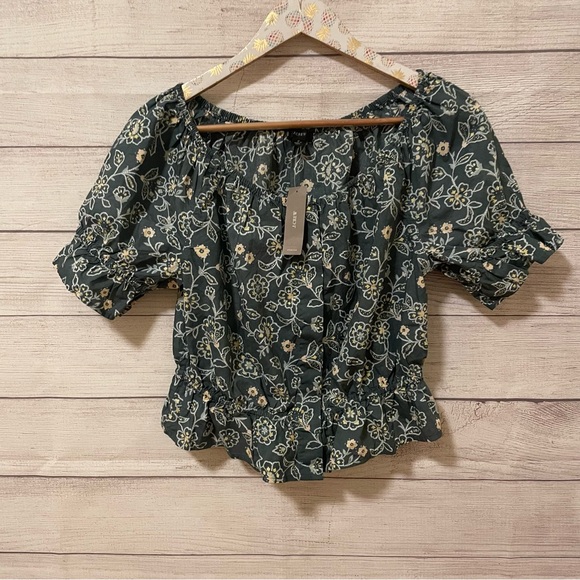 NWT J. Crew Gathered Scoopneck Top Blouse Vintage Vines - Picture 3 of 4